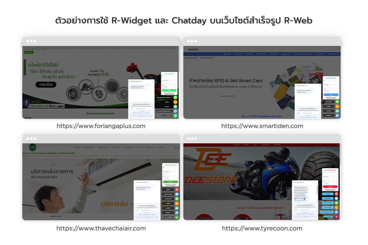 ตัวอย่างลูกค้าที่ใช้ R-Widget Promotion Popup Chatday บนเว็บไซต์